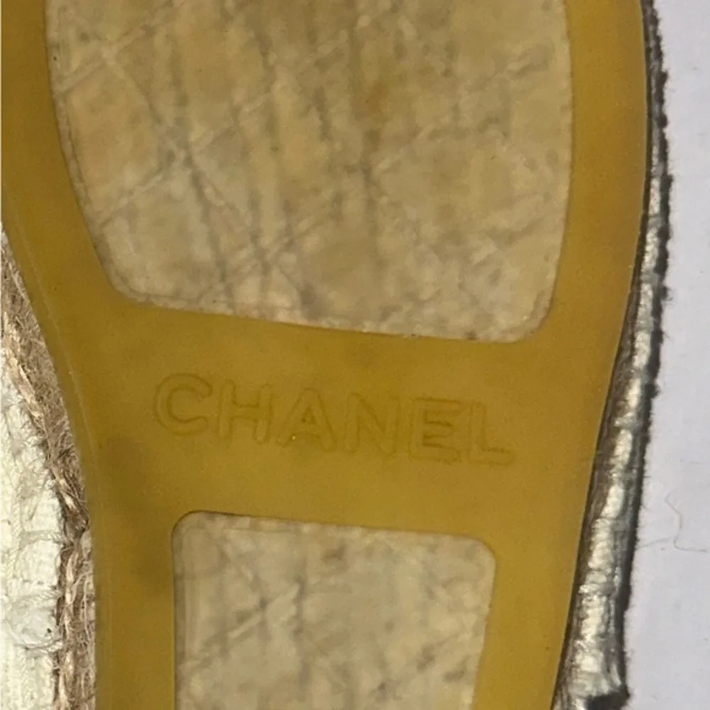Used channel‎ tan CLOTH ESPADRILLES size 8